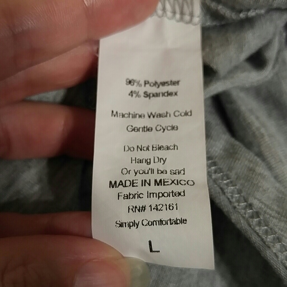 Lularoe Randy Raglan Gray Floral Tee Size L - Picture 6 of 7